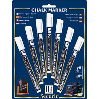 Securit Kreidemarker Pack 7er Strichstärke: 1-2 mm weiss