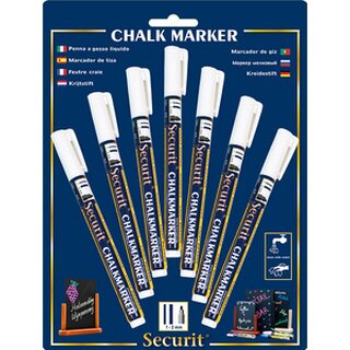 Securit Kreidemarker Pack 7er Strichstrke: 1-2 mm weiss