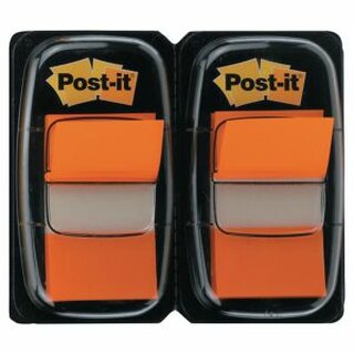 Index-Spender 3M Post-it 680, mit 50 Haftstreifen, 43,2x25,4mm, orange, 2 Stück