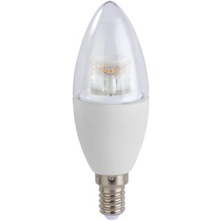 LED-Lampe, F, Kerzenform, 5,5 / 40 W, E14, 38 x 110 mm, warmwei