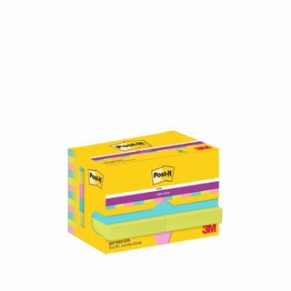 Haftnotizen Post-it Super Sticky 622-6SS, 48 x 48 mm, 12 x 90 Blatt, Cosmic