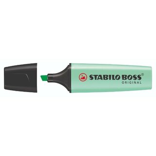 Textmarker Stabilo Boss Pastell, Strichstrke: 2-5 mm, Keilspitze, grn