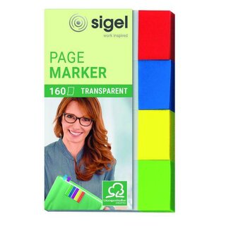 Haftmarker Sigel HN670, 4-farbig, 50 x 20mm, sortiert, 4 Stck