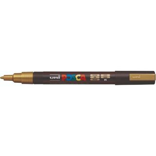 uni-ball Permanentmarker POSCA PC-3M 186581, Rundspitze, 0,9 - 1,3 mm, gold