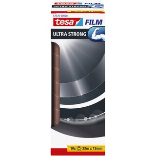 Klebeband tesafilm ultra strong, PVC, sk, 15 mm x 33 m, transparent