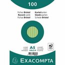 Karteikarten Exacompta, A5 liniert, 205g, grün, 100 Stück