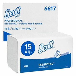Papierhandtücher Scott 6617, 1-lagig, weiß, 5100 Stück
