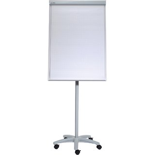 Flipchart mobil rationell, Sternfustativ mit 5 Rollen, 70x100cm, grau