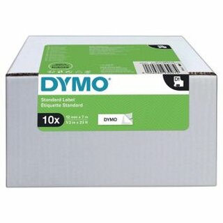Schriftband Dymo D1 2093097, Breite: 12mm, schwarz/weiß, 10 Stück