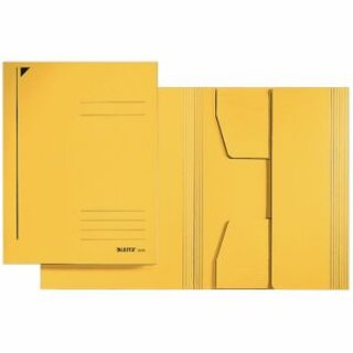 Einschlagmappe, Karton (RC), 3 Klappen, A4, für: 250Bl., gelb