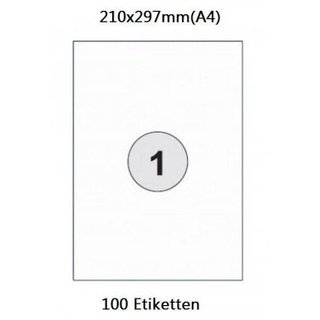 Tiefkühletiketten A4 210x297 100Blatt