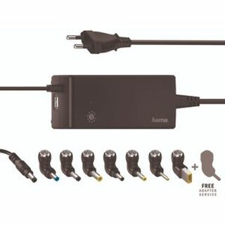 Hama Univ.-NB-Netzteil 12-22V/90W schwarz 6x15,5x3,8cm USB-Ans.