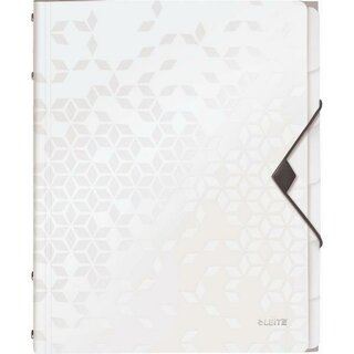 Leitz Ordnungsmappe WOW PP A4 6Fä weiß 260x17x320mm