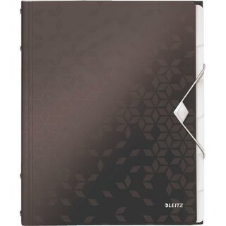 Leitz Ordnungsmappe WOW A4 PP 6Fäche schwarz 260x320x17
