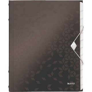 Leitz Ordnungsmappe WOW A4PP 12Fäche schwarz 265x320x17