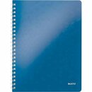 LEITZ WOW WIREBOUND NOTEBOOK PP COVER A4 SQUARED 5X5 BLUE