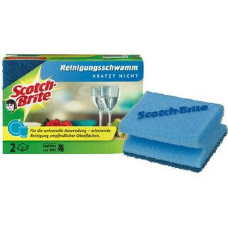 Reinigungsschwamm Scotch-Brite 5502/24, schonendes Vlies, gelb/blau, 2 Stck