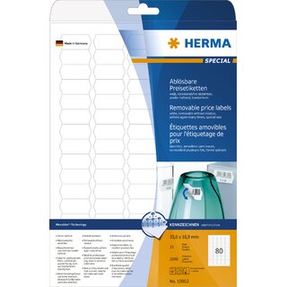 Herma Preisetik. 35,6 X 16,9mm Weiß 2000 Stück