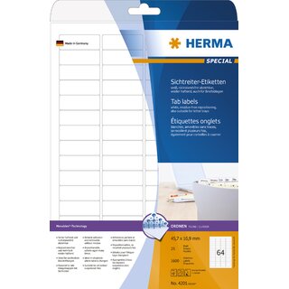 Etiketten Herma 4201 Movables, 45,7 x 16,9mm (LxB), ablsbar, wei, 1600 Stck
