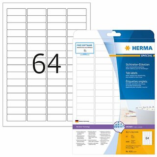 Etiketten Herma 4201 Movables, 45,7 x 16,9mm (LxB), ablsbar, wei, 1600 Stck