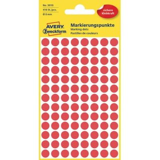 Markierungspunkte Avery Zweckform 3010, D 8mm, rot, 4...