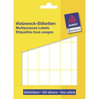 Universal-Etiketten Avery Zweckform 3327, 50 x 19mm (LxB), wei, 27Bl/486 Stck