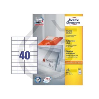 Universal-Etiketten Avery Zweckform 3651, 52,5x29,7mm...