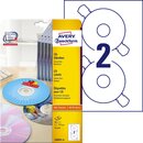 CD/DVD-Etiketten Avery Zweckform L6043A,  117mm, wei,...