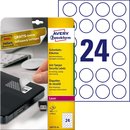 Sicherheitsetikett, L/K, A4-Bg., sk, : 40mm, wei