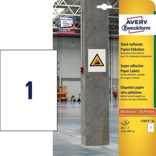 Universal-Etiketten Avery Zweckform L7877, 210x297mm,...