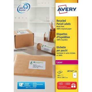 Avery Zweckform 7167 L Etik. 199.6X289.1mm 100 Stück