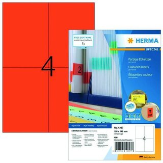 Herma 4397 Superp.Etik.105X148 Rot 400 Stck