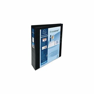 Ringbuch Exacompta 51843NE, Kreacover, DIN A4+, 4-Ring, 40 mm, schwarz