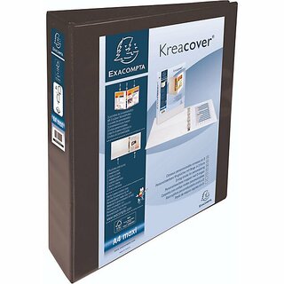 Ringbuch Exacompta 51843NE, Kreacover, DIN A4+, 4-Ring, 40 mm, schwarz