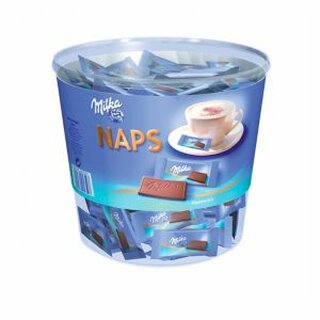 Milka Naps aus Alpenmilch, Portion a 4,6g, Dose mit 207 Stck
