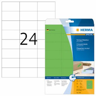 Etiketten Herma 4469, 70 x 37mm (LxB), grn, 480 Stck