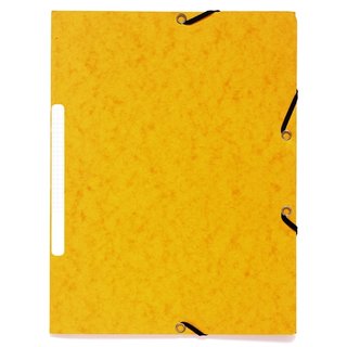 Eckspanner, Karton (RC), 355 g/m, 3 Klappen, A4, 24 x 32 cm, gelb