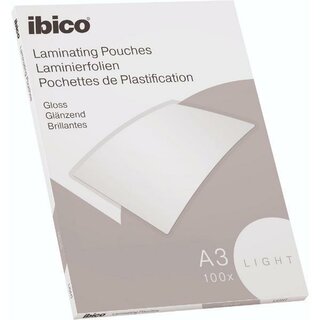 ibico Laminierfolien DIN A3 Light 2x75mic klar glänz. 100 St