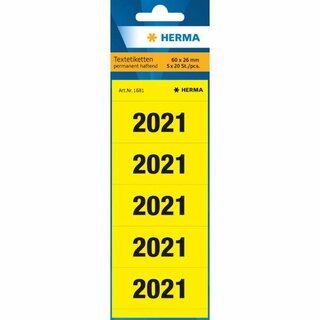 Herma Inhaltsschild 2021 SK perm. gelb 60x26mm 100 St