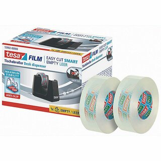 Tischabroller Tesa 53905, + 2 Rollen eco + clear 19mm x 33m