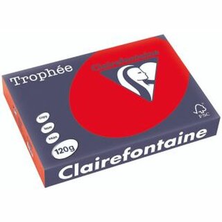 Clairefontaine Kopierpapier Trophee Intensive A4 120g korallenrot 250 Blatt