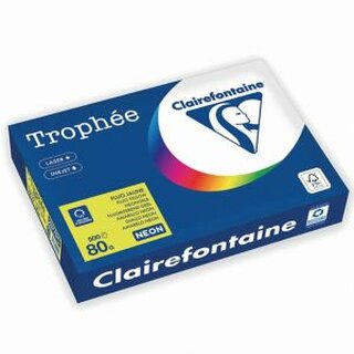 Clairefontaine Kopierpapier Trophee Neon gelb A4 80g 500 Blatt