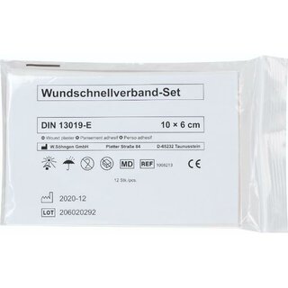 Aluderm Wundschnellverband 12 Streifen DIN 13019-E 10x6cm