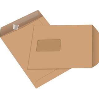 Versandtasche, m.Fe., hk, C5, 162x229mm, 100g/m², hf, braun