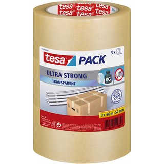 Packband ultra strong, PVC, sk, 50 mm x 66 m, transparent