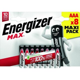 Energizer Batterie Max Alkaline Micro 1,5 V 8 Stück