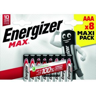 Energizer Batterie Max Alkaline Micro 1,5 V 8 Stck