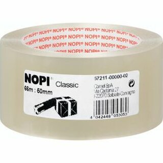 NOPI Packband Classic 57211, 50 mm x 66 m, farblos, transparent
