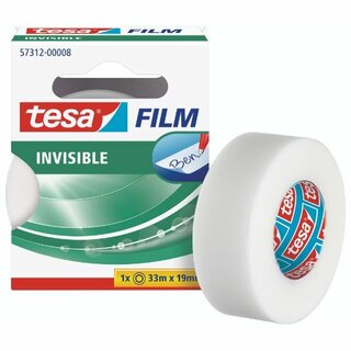 Klebefilm Tesa tesafilm 57312 unsichtbar 19mmx33m