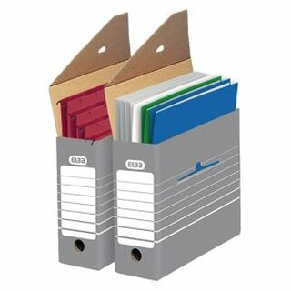 Archivbox tric, für Hängemappen, A4, 9,5x34x26,5cm, grau/weiß